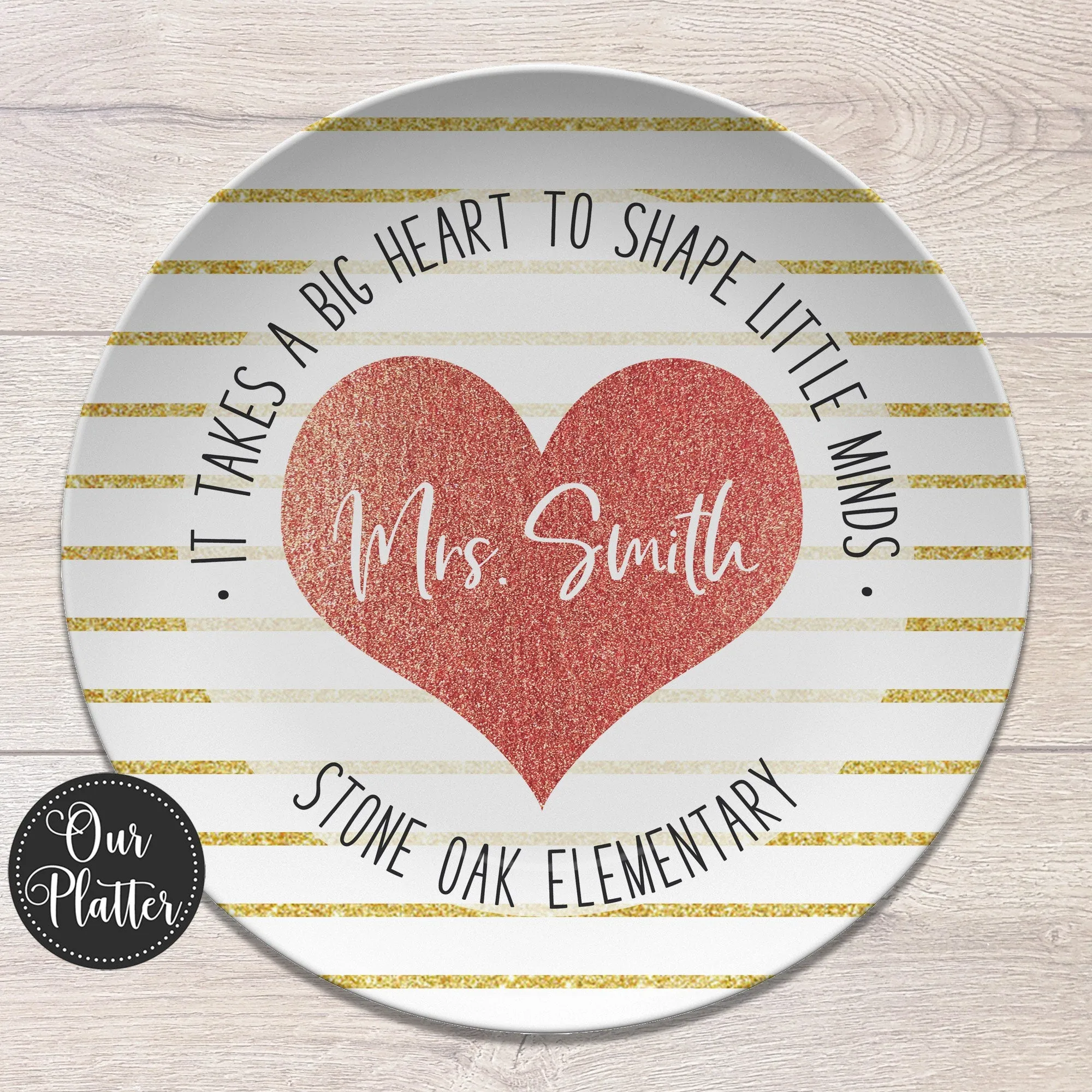 Teacher Valentine Personalized Plates